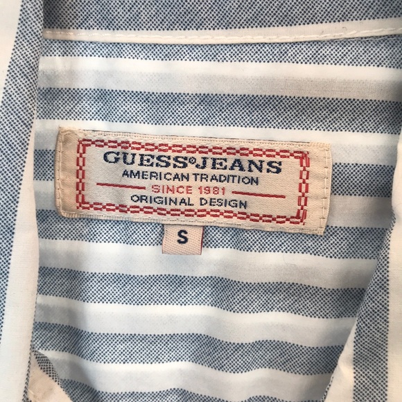 Guess Striped Button Up Chambray Shirt - Picture 3 of 3